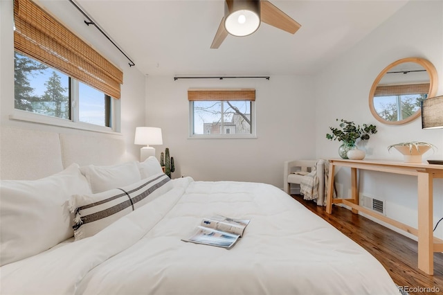 2090 Irving St, Denver, CO 80211 - bedroom with wood finished floors and ceiling fan