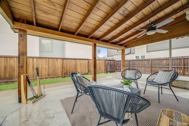 2090 Irving St, Denver, CO 80211 - view of patio featuring a fenced backyard and ceiling fan