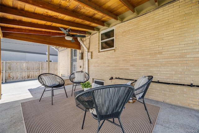 2090 Irving St, Denver, CO 80211 - view of patio with a ceiling fan and fence