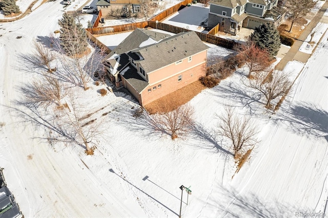 view of snowy aerial view