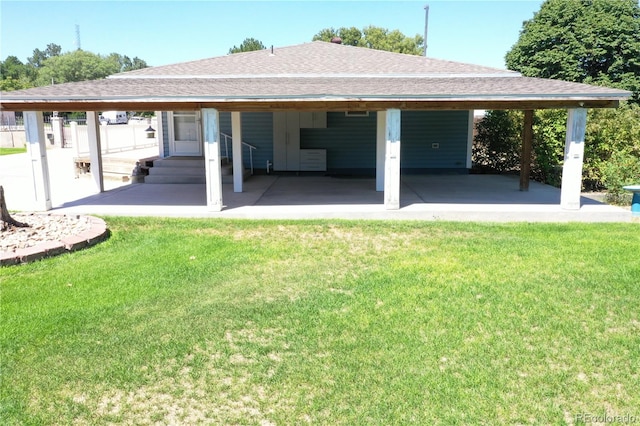 exterior space with a yard