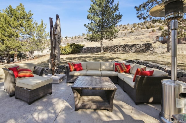 view of patio featuring an outdoor hangout area