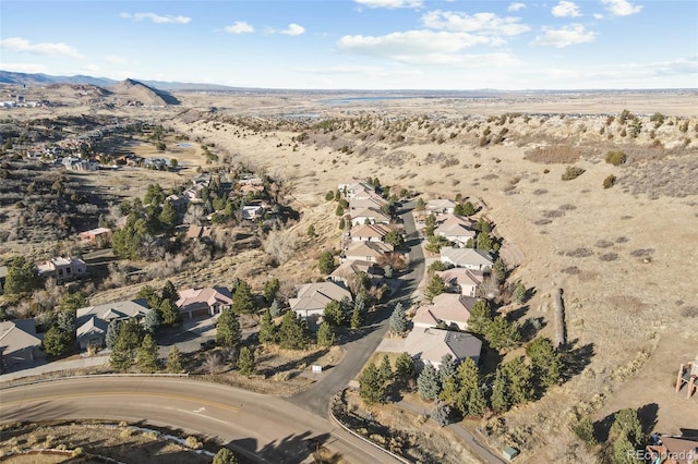 drone / aerial view with a mountain view