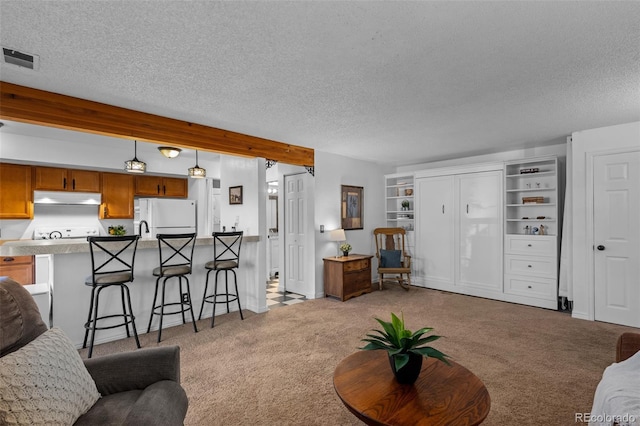 4899 S Dudley St Unit 3A, Littleton, CO 80123 - carpeted living room featuring a textured ceiling