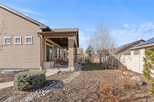 view of yard with a patio and a fenced backyard
