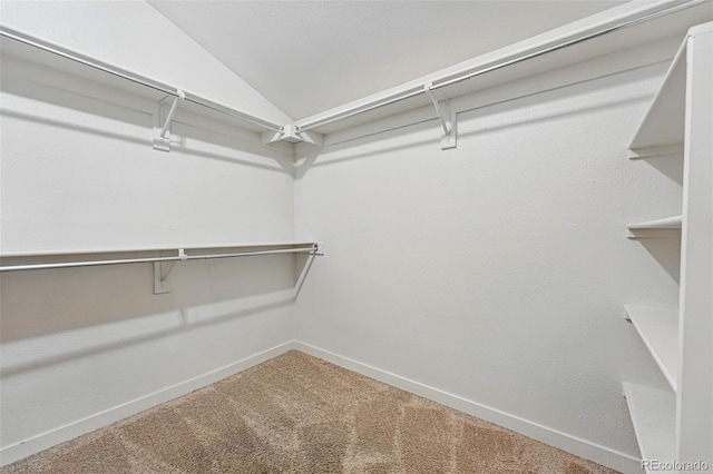 3928 Zuni St, Denver, CO 80211 - walk in closet featuring carpet and lofted ceiling