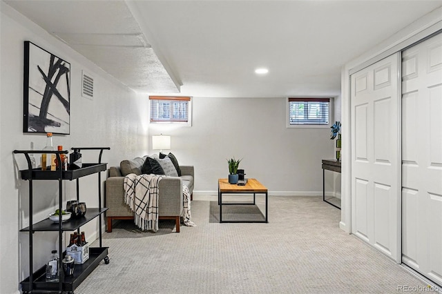 3928 Zuni St, Denver, CO 80211 - sitting room featuring light carpet and baseboards