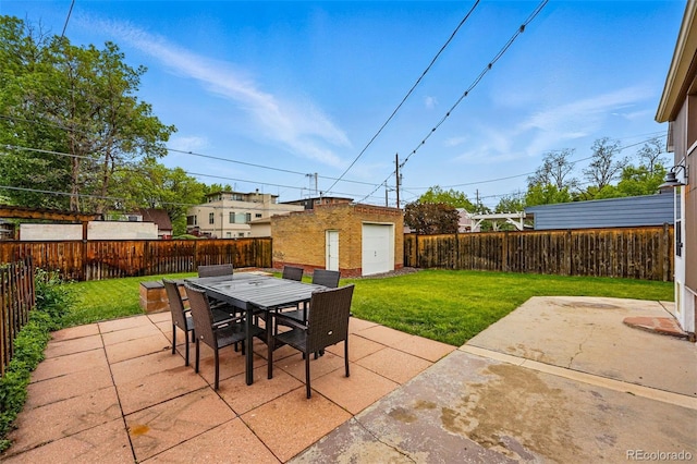 3928 Zuni St, Denver, CO 80211 - view of patio / terrace featuring outdoor dining area and an outbuilding