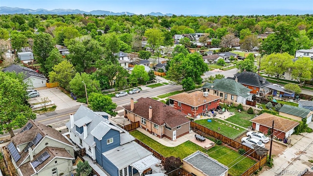 3928 Zuni St, Denver, CO 80211 - aerial view of residential area featuring mountains