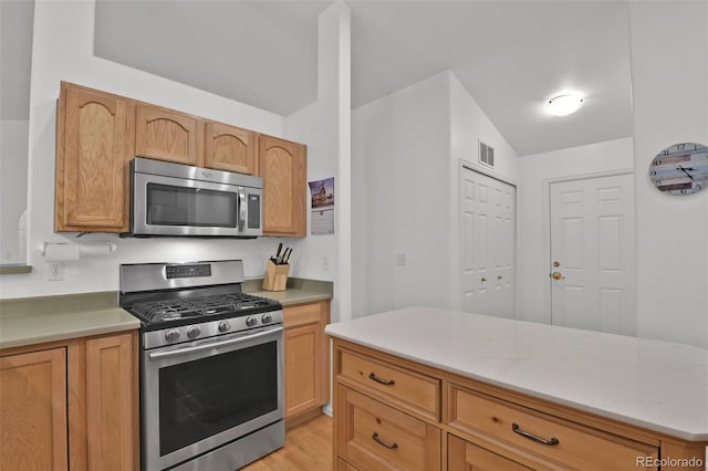 12454 Tex Tan Rd, Peyton, CO 80831 - kitchen featuring stainless steel appliances, light stone counters, and light wood-style floors
