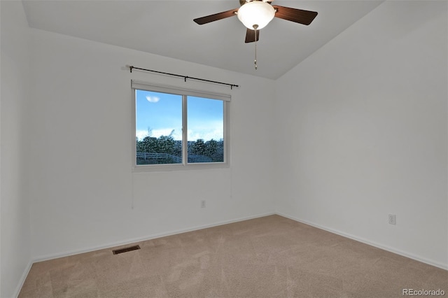 12454 Tex Tan Rd, Peyton, CO 80831 - spare room featuring carpet, ceiling fan, baseboards, and lofted ceiling
