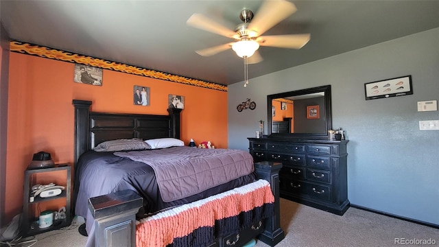 4214 Widener St, Pueblo, CO 81008 - bedroom with carpet, baseboards, and a ceiling fan