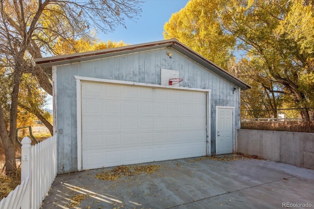 view of garage