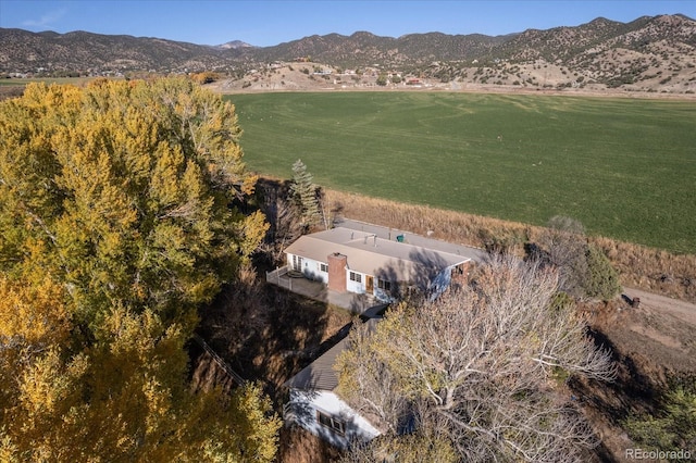 drone / aerial view with a mountain view