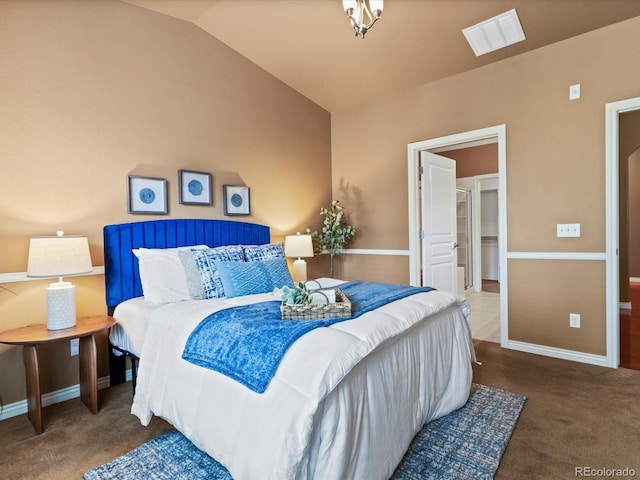 11962 W Long Cir Unit 203, Littleton, CO 80127 - carpeted bedroom with lofted ceiling and baseboards