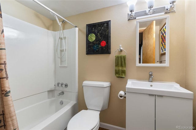 6307 Monterey Pl, Highlands Ranch, CO 80130 - full bath featuring toilet, shower / bath combo, and vanity