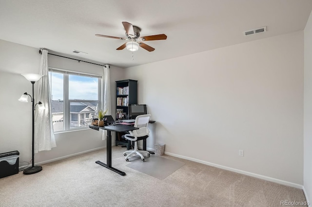 21837 E Stanford Cir, Aurora, CO 80015 - office featuring a ceiling fan and carpet flooring