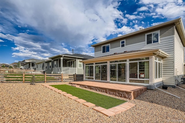 21837 E Stanford Cir, Aurora, CO 80015 - rear view of property featuring a sunroom