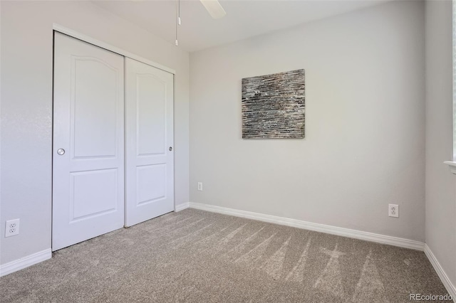 9653 Deerhorn Ct Unit 143, Parker, CO 80134 - unfurnished bedroom with carpet flooring, a closet, and ceiling fan