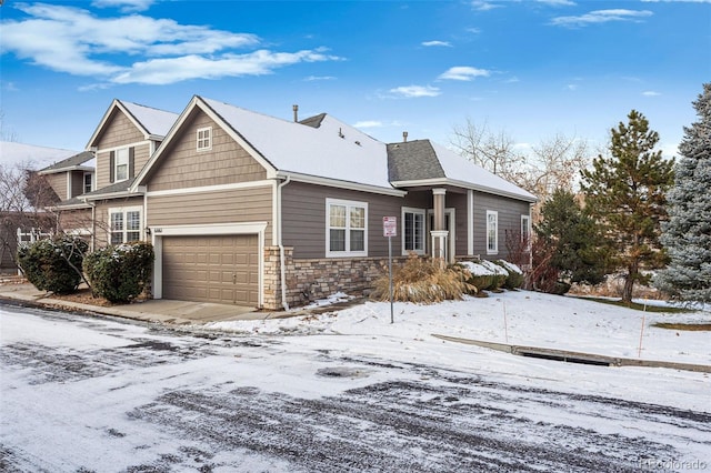 view of front of home with a garage