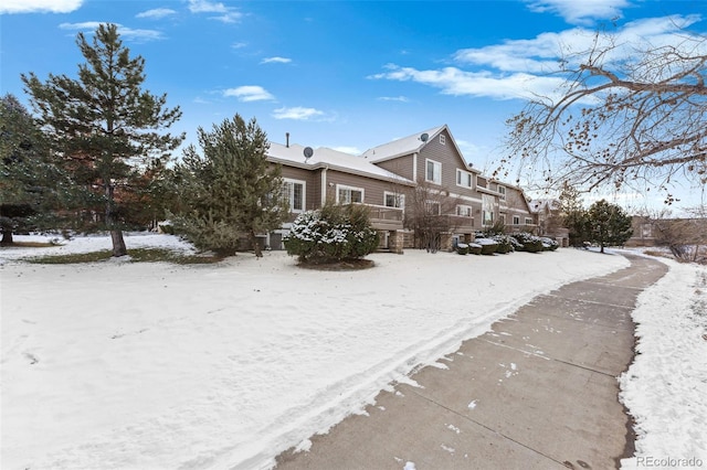 view of snow covered exterior