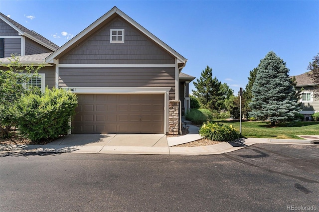 view of front of house with a garage