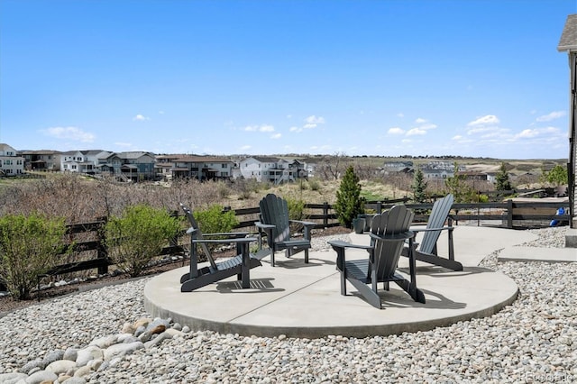 view of patio / terrace featuring a residential view