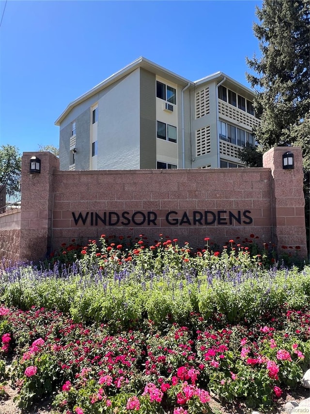 view of community sign