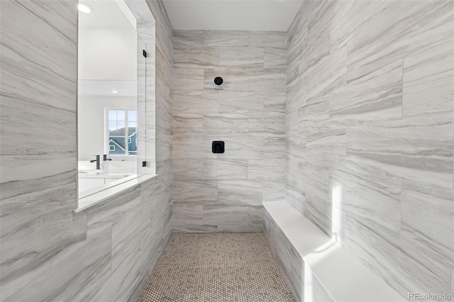 16549 Black Rose Cir, Parker, CO 80134 - full bathroom featuring a tile shower
