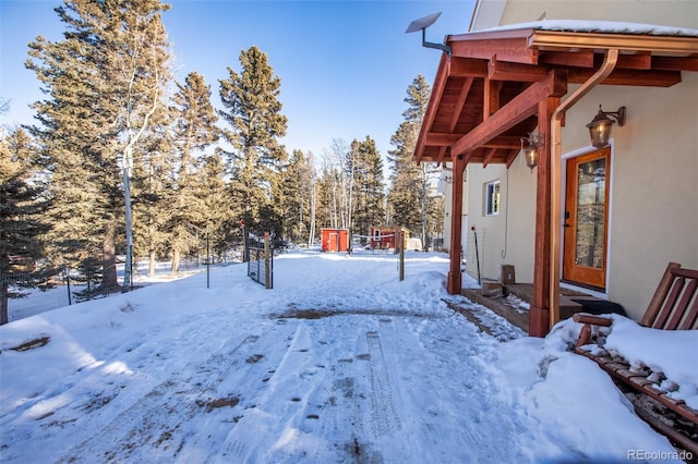 view of snowy yard