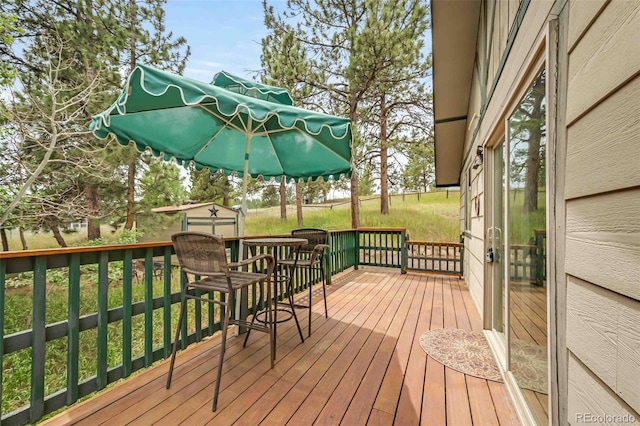 162 Pine Trl, Bailey, CO 80421 - deck with a shed and a yard