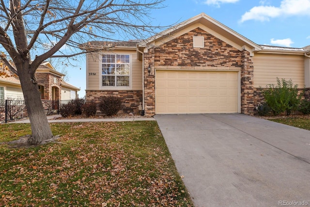 view of front facade with a garage