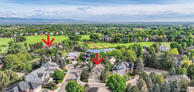 360 Morning Star Ln, Lafayette, CO 80026 - aerial view of residential area with a large body of water and a golf club
