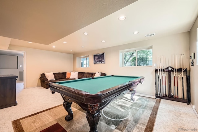360 Morning Star Ln, Lafayette, CO 80026 - game room featuring recessed lighting, pool table, and carpet floors