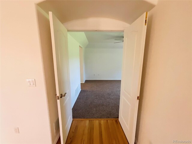 hall with light wood-type flooring