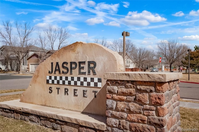 view of community sign