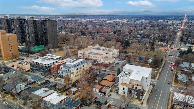 drone / aerial view featuring a view of city