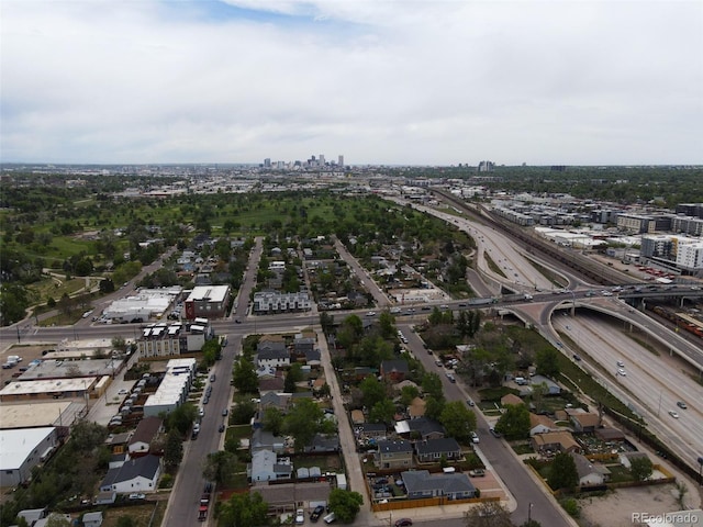 2258 S Galapago St, Denver, CO 80223 - aerial overview of property's location featuring a main thoroughfare and nearby urban area
