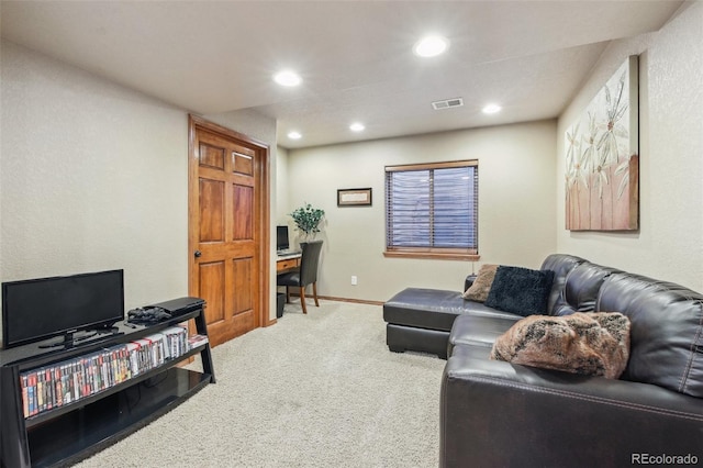 14417 W 57th Pl, Arvada, CO 80002 - living area with a desk, carpet flooring, recessed lighting, and baseboards