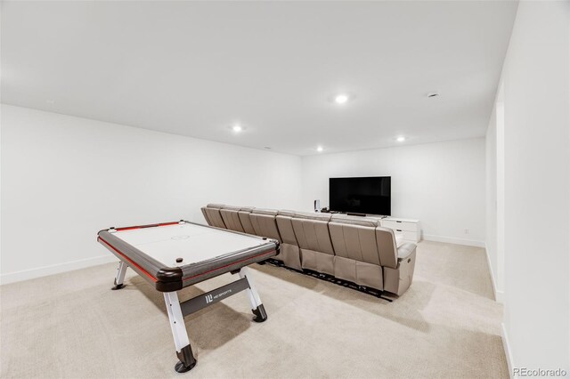 6677 Crossbridge Cir, Castle Pines, CO 80108 - playroom with light carpet, recessed lighting, and baseboards