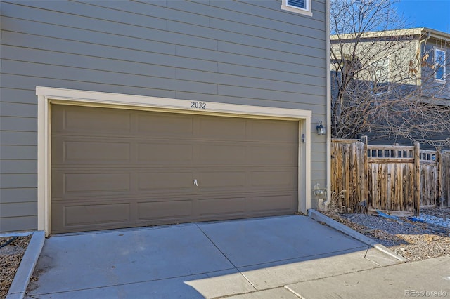 view of garage