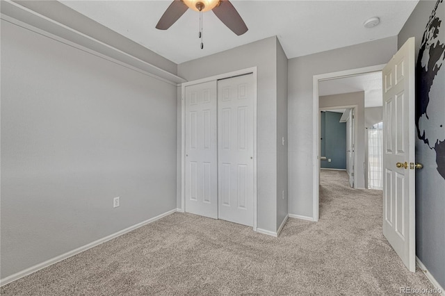 3630 Sawgrass Trl, Castle Rock, CO 80109 - unfurnished bedroom featuring carpet floors, a closet, baseboards, and a ceiling fan