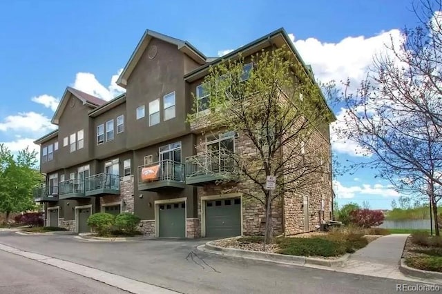 view of property with a garage