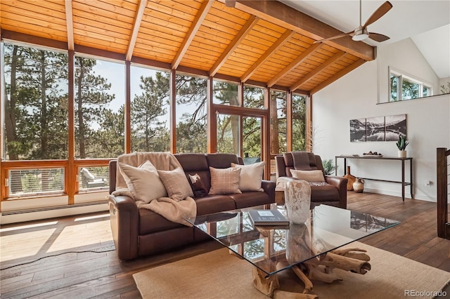 31607 Broadmoor Dr, Evergreen, CO 80439 - sunroom featuring a baseboard heating unit and healthy amount of natural light