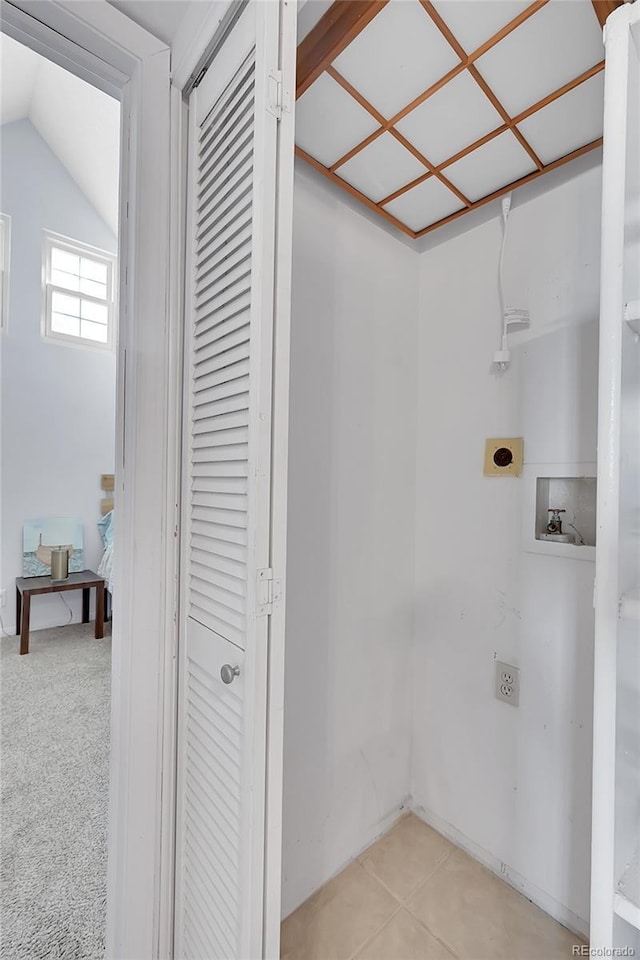 interior space featuring laundry area, washer hookup, and hookup for an electric dryer