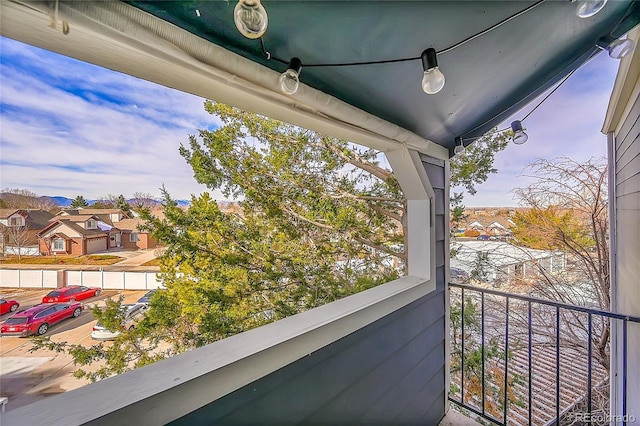 balcony featuring a residential view