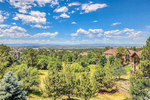 aerial view featuring a mountain view