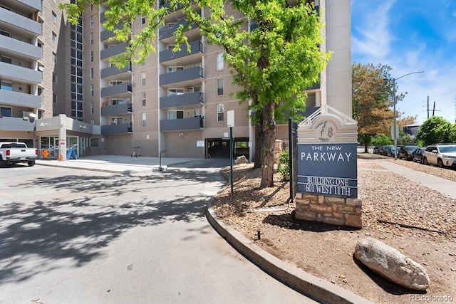 view of community sign