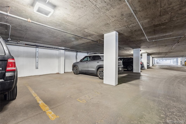 view of parking garage