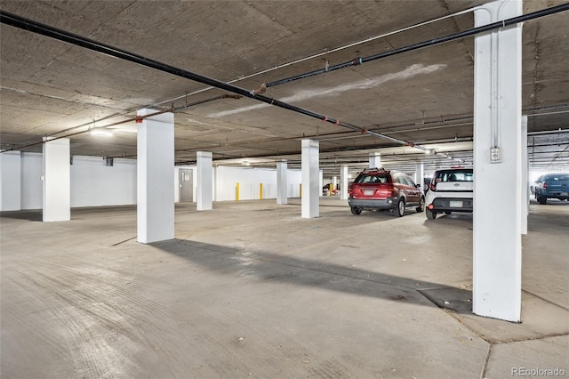 view of parking garage
